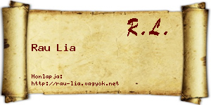 Rau Lia névjegykártya